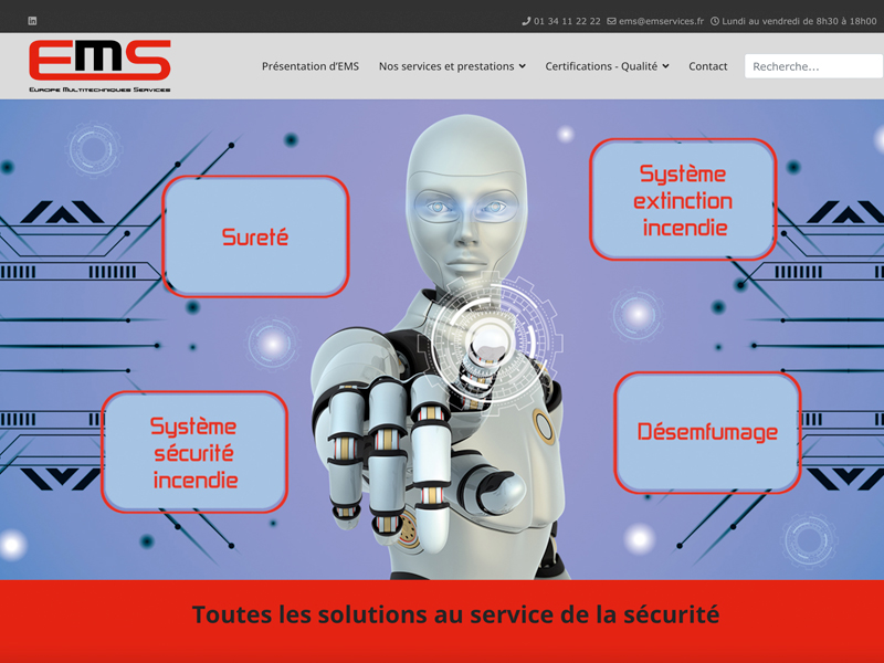 Site web EMS (Europe Multitechnique Services)